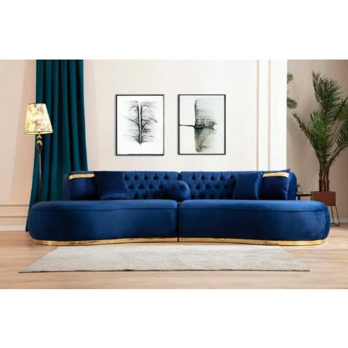 Ella Sectional Sofa- Blue