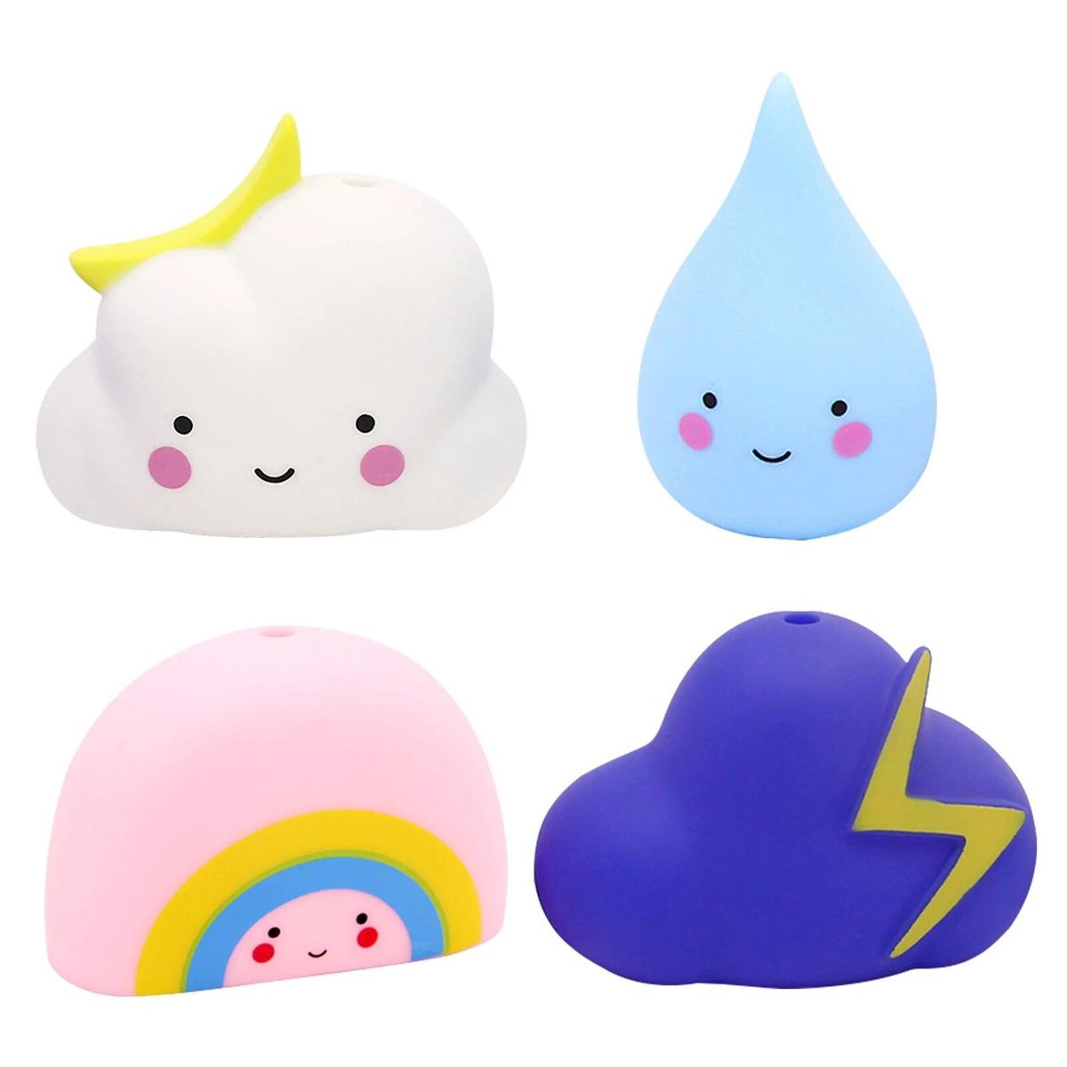 4pcs Baby Bath Toy Cute Gift Kids Bathtub Watering Home Vinyl Christmas Cloud Rainbow Rain Portable Soft Swimming Pool Birthday