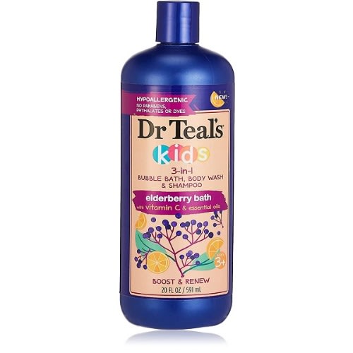 Kids 3 In 1 Elderberry Bubble Bath - Body Wash & Shampoo - 591ml