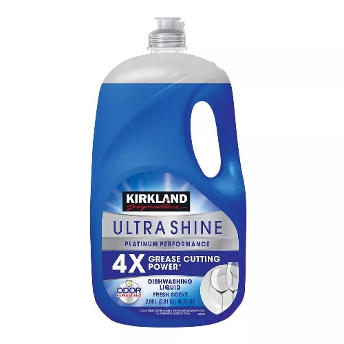 Kirkland Signature Ultra Shine Liquid Dish Soap, Fresh, 90 Fluid Ounce-2l