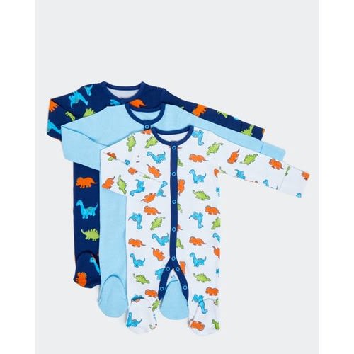 Blue Dino Sleepsuit- Pack Of 3