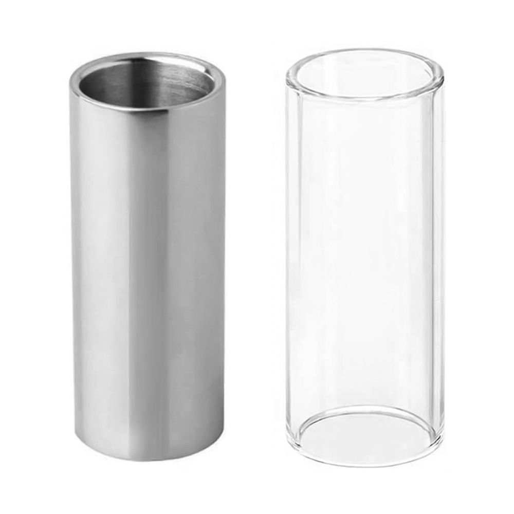 2pcs Guitar Finger Slide Kit With Glass Slide Stainless