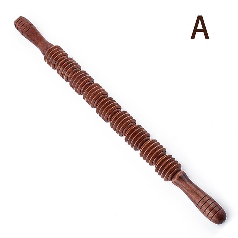 Yoga Wooden Meridian Rod Nine Fine Wheel Exercise Roller Sport Injury Gym Body Leg Trigger Point Muscle Roller Sticks Massager