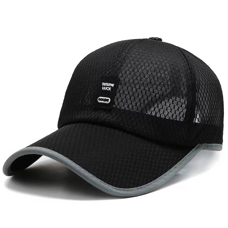 Unisex Gridding Sports Baseball Face Cap - Black