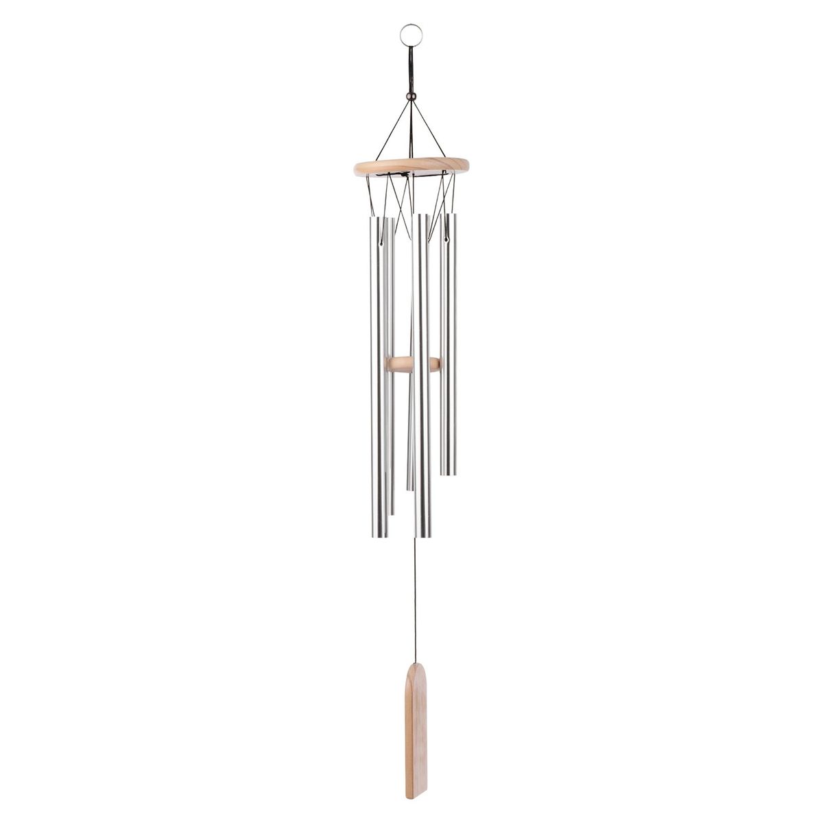 5 Chimes Wooden Wind Chimes Aluminum Tubes Solid Wood For