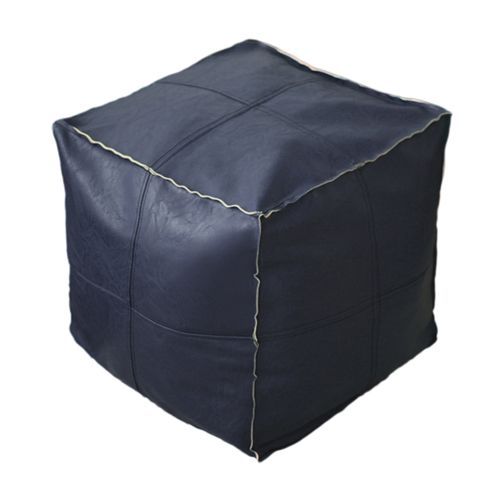 Handmade Unstuffed  Pouf Cover Foot Navy Square