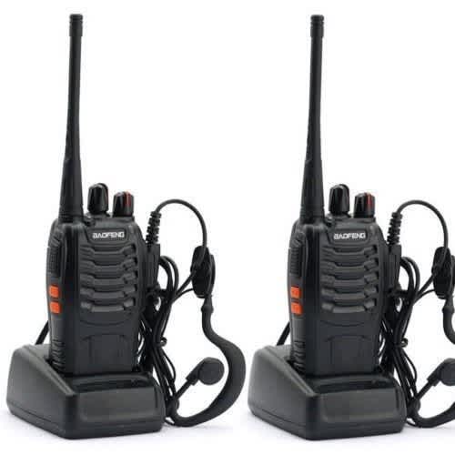 Two-way Radio Bf-888s Walkie Talkie Uhf 5w 16ch With Ear Piece - 2 Pieces