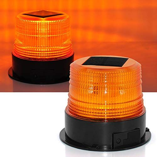 Solar LED Beacon Light 1224V Wireless Waterproof Amber Warni