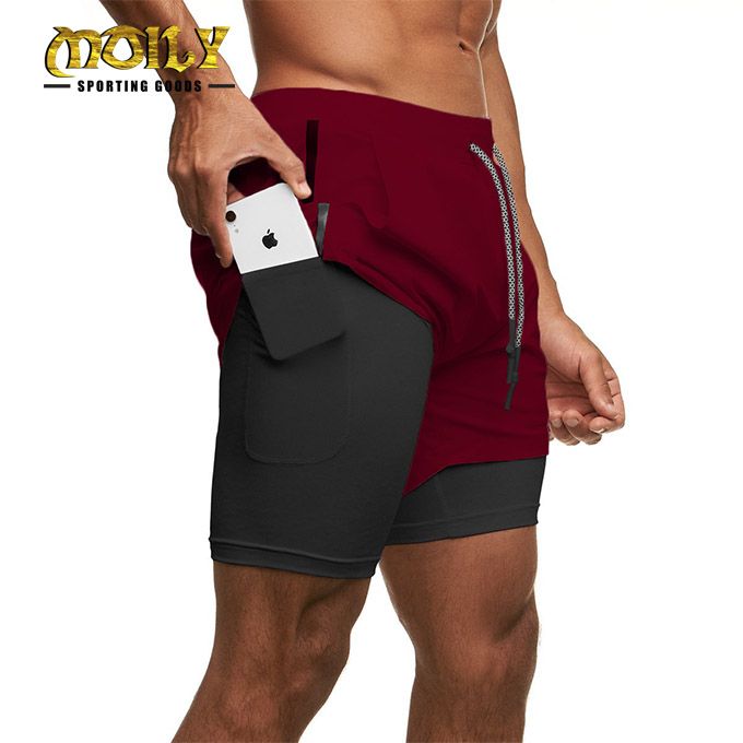 Men's Quick Dry Double Breathable Sports Shorts -Red