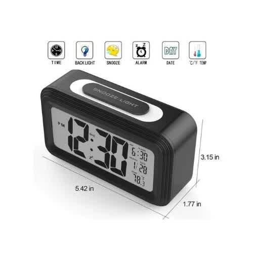 Backlight Large Electronic Lcd Display Digital Alarm Clock