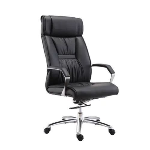 High Back Leather Executive Office Swivel Chair - Black