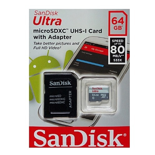 64gb Microsdhc Memory Card  Free Adapter