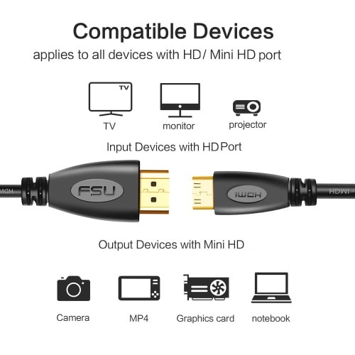 Mini Hdmi-compatible To Hdmi-compatible Cable