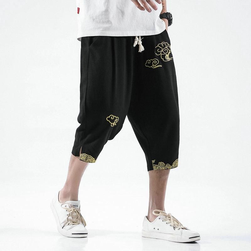 Welcome Tracksuit Pants Cotton and Linen Street Clothing with Embroidery Harem Jewelry Pants Big Size Fitness Pants 5XL Summer