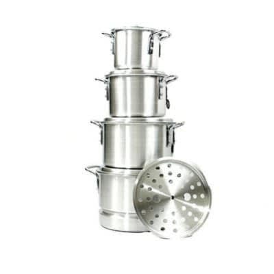 Aluminium Stock Pot Set With Steamer  5 Set
