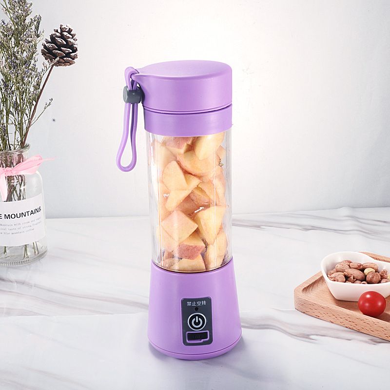 (Purple)Portable Fruit Juicer USB Charging Electric Handheld Smoothie Maker Blender Stirring Rechargeable Mini Portable Juice Cup Water DON
