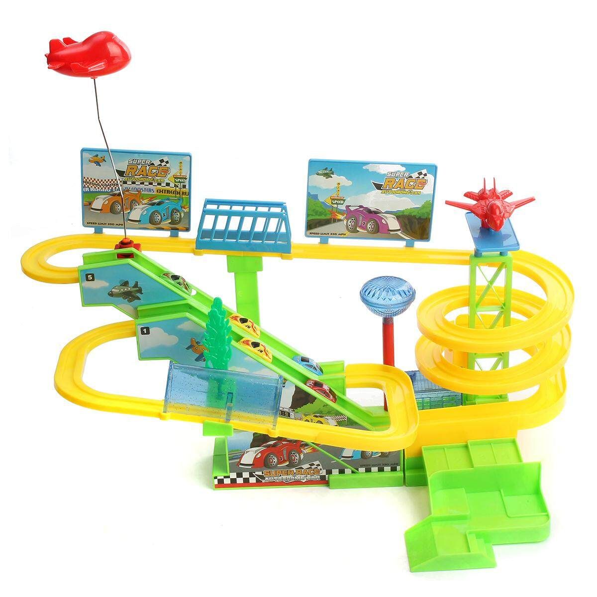 Music Sound Light Racing Track Car Park Assembled Toy Model Children Boy Gift