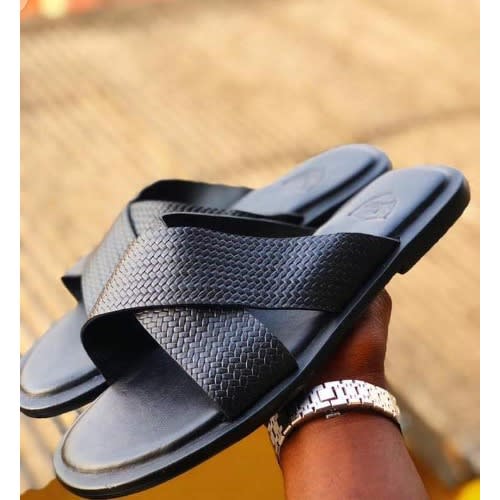 Men's Basket Leather Slippers
