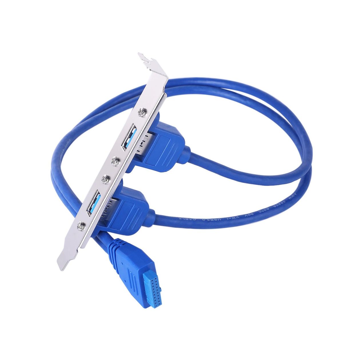 USB 3.0 Dual Port PCI Bracket Cable Motherboard to Back of Computer Case 20pin Header Connector Cable Adapter