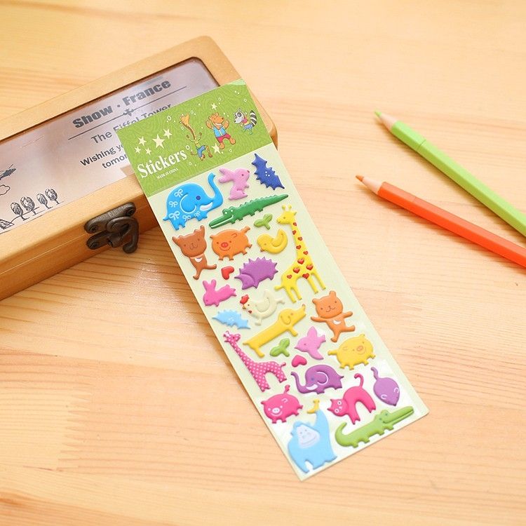 2 PCS Cartoon Diary Decorative DIY Bubble Sticker