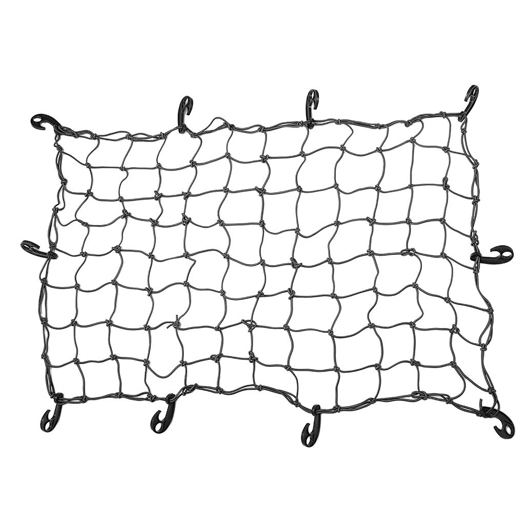 Black 10 Hooks Net Bag For Car SUV Roof Top Rack Luggage Carrier Black
