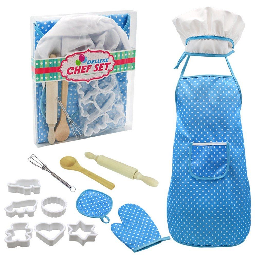 Kids Cooking And Baking Set 13 PCS With Chef Hat Apron Oven
