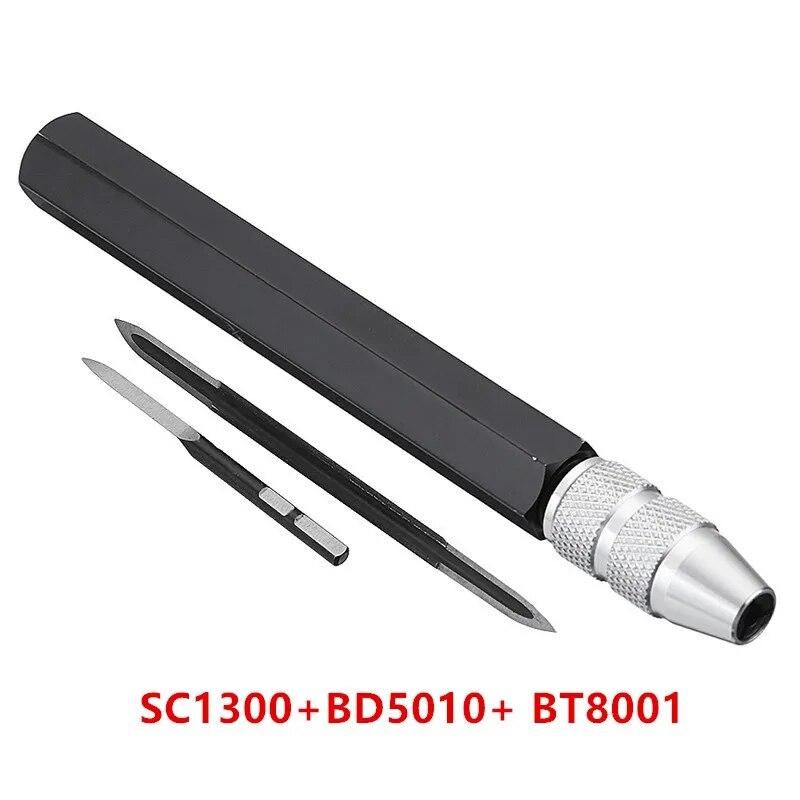 1set  SC1300+BD5010+ BT8001 Adjustable Triangular Burr Scrapers Deburring Trimming Tool Trimming Blade New