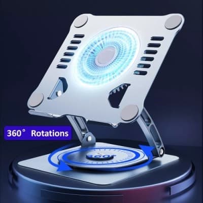 Ergonomic 360&deg; Rotating Laptop Stand With Fan Cooling