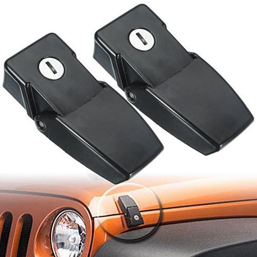 Metal Locking Hood Catch Latches Plastic Cover Fits For 2007-2016 Jeep Wrangler