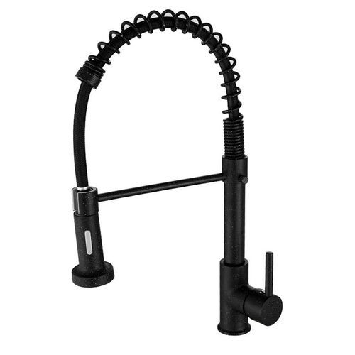 Spring Pullout BrMatte Black Kitchen Faucet Cold Water Mixer