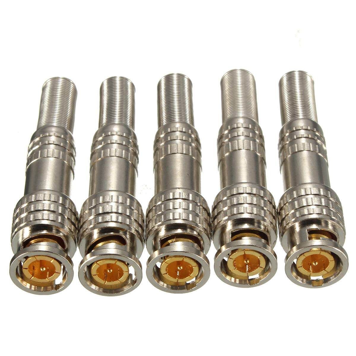 5Pcs Adapter BNC Jack Male Plug Connector To Coaxial Video RG59 Cable CCTV Camers