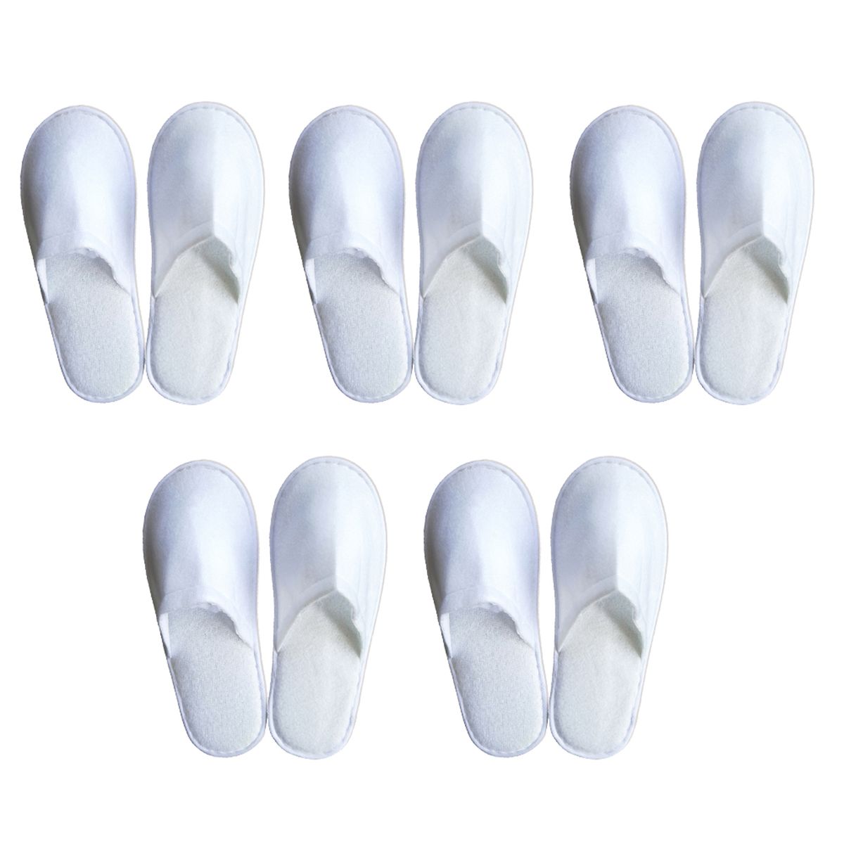5-pair Free-size Disposable Slippers Closed-toe Style Soft