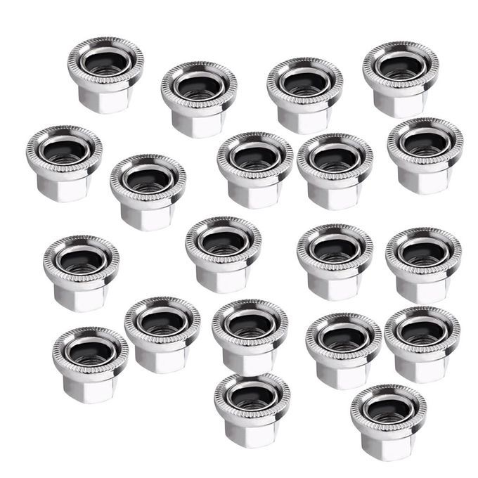20pcs Bicycle Hubs Nut Stainless Steel Quick Release Fixed Gear Wheel