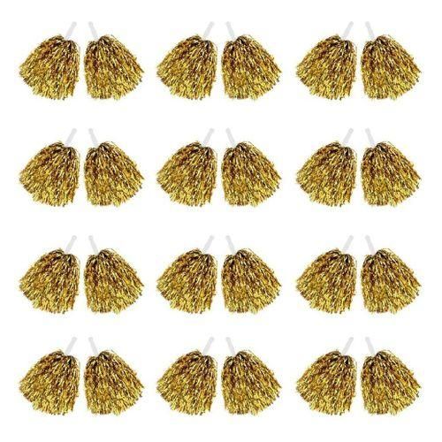 24Pcs Cheeeading Pom Poms Metallic Foil Cheer Pom