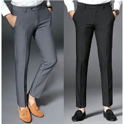 Men's Trousers - Ash & Black