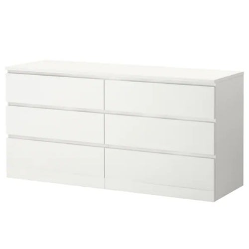 6- Drawer Dresser - White