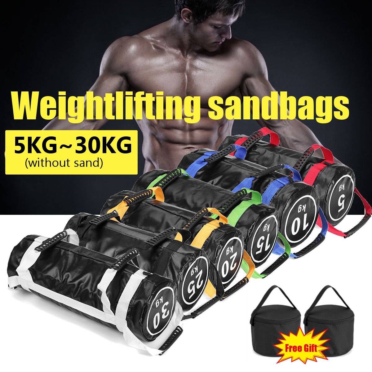 30KG Weighted Lifting Bulgarian Sandbag Boxing Fitness Physical Training Bag 30KG
