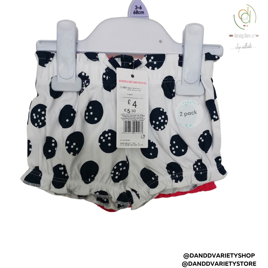 Baby Girls Nappy Cover Clothes Pull On Bloomer Shorts 2Pack