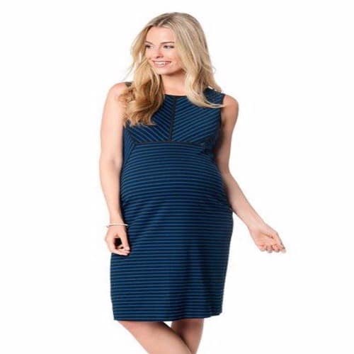 Sleeveless Stripe Sheath Dress &ndash; Blue & Black