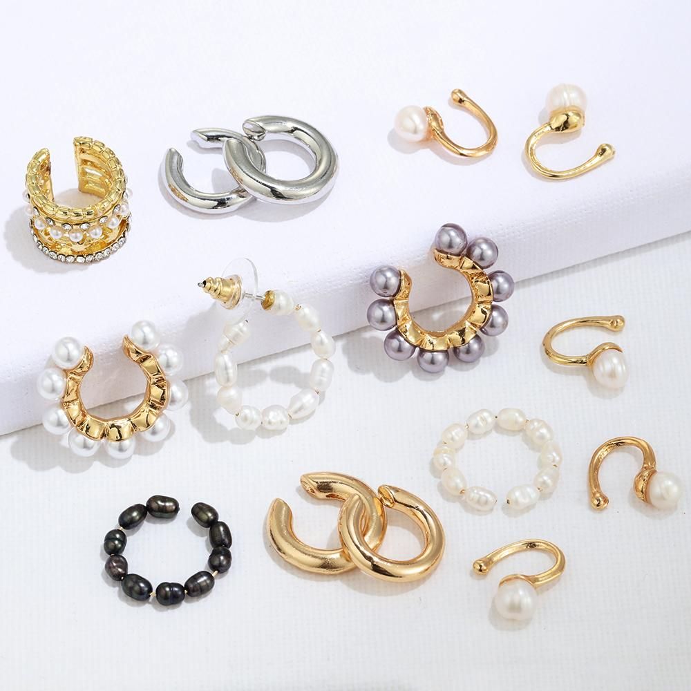 1/2/5PCS 9Styles Pearl Zircon CZ Ear Cuff Fake Conch Piercing No Piercing Cuff Women Earring Accessories Jewelry Fashion Gift