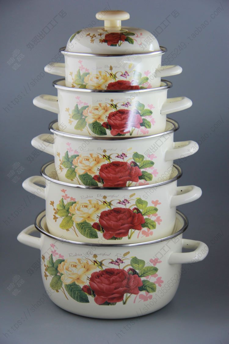 Cookware Set Enamel Pan Cooking Pots Set Casserole Stew Pot