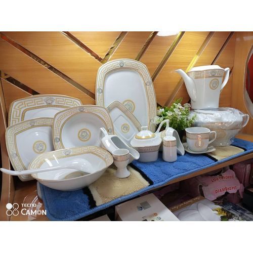 Luxury Multi Purpose 86 Pieces Porcelain Fish Bone Dinner Set
