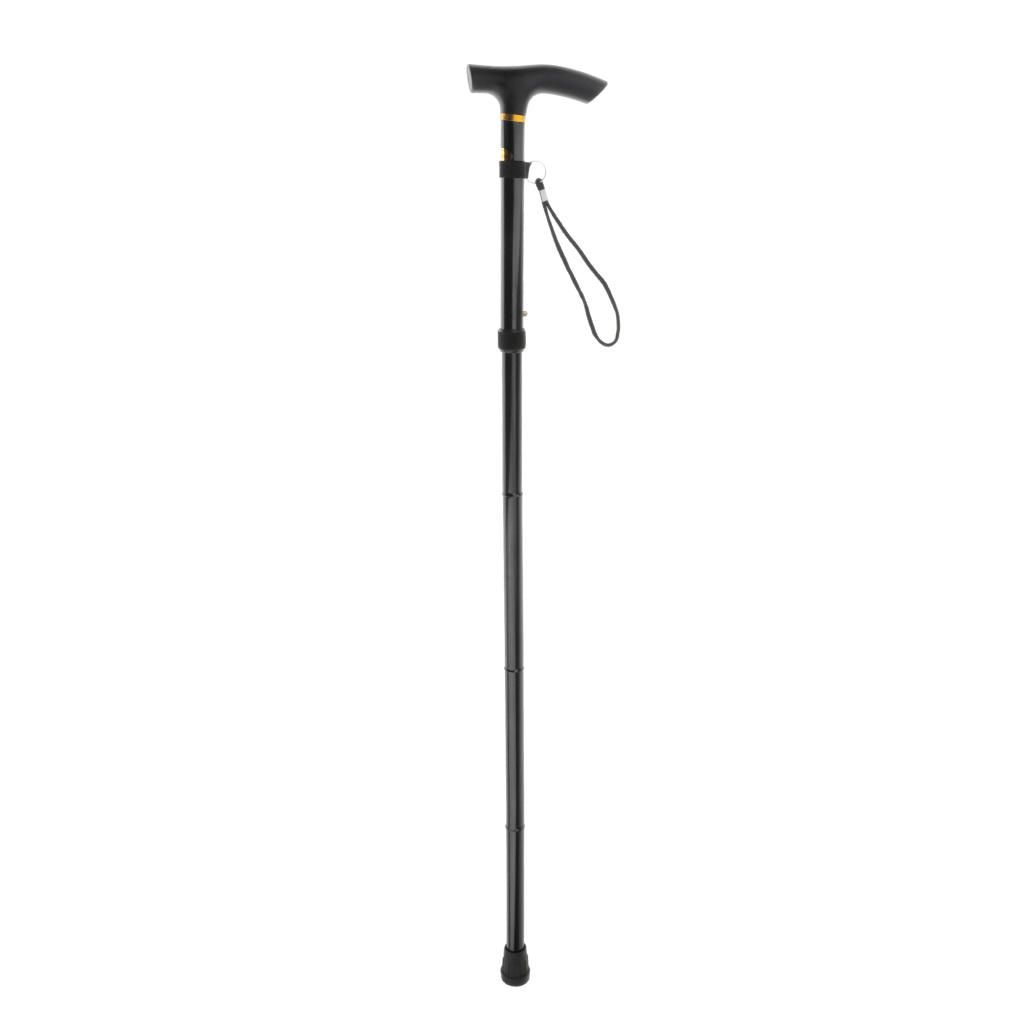 Lightweight Aluminum Walking Stick Metal Folding Cane Adjustable Black