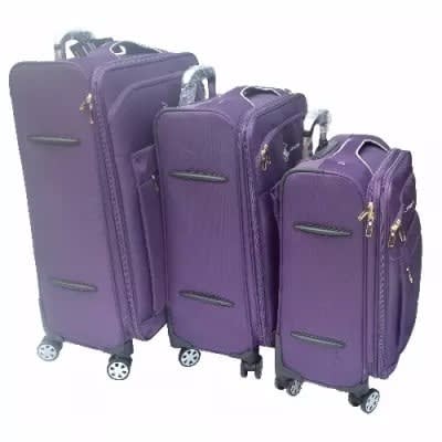 Swiss Polo Quad Wheels Luggage Boxes + Free Gift-3 Sets- Purple