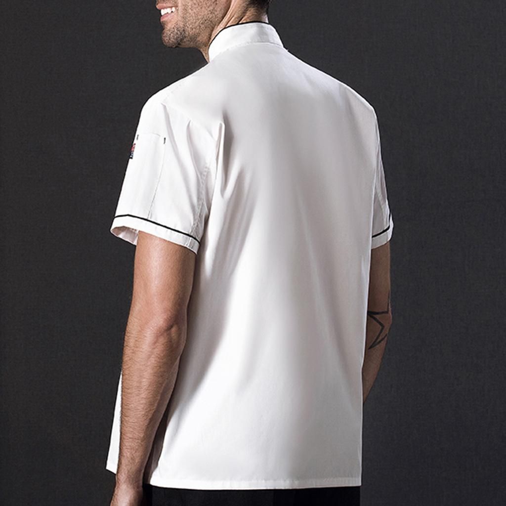 Unisex Chef Jacket Kitchen Hotel Uniform Breathable Short