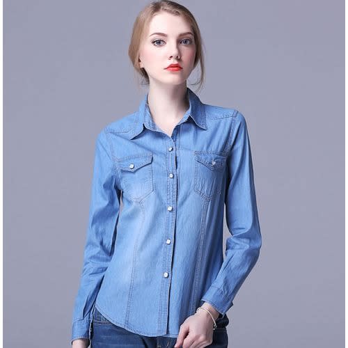 Ladies Long Sleeve Value Denim Shirts