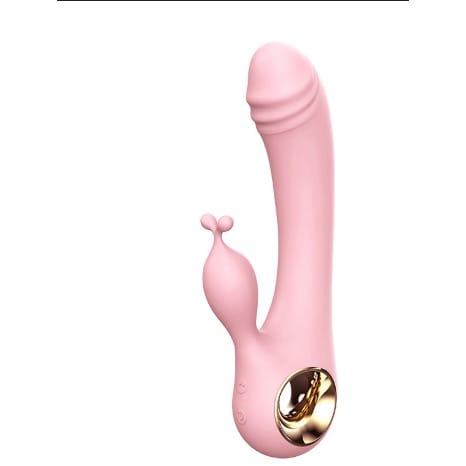 USB Rechargeable Rabbit Simulation Dildo Automatic Telescopic Vibrator- 150V