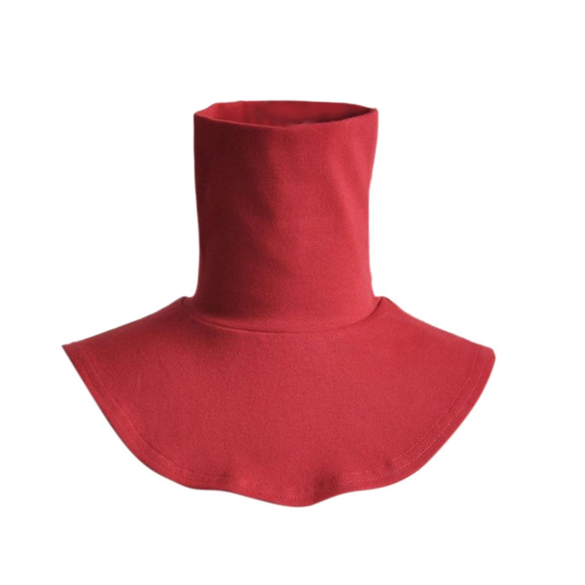 Neck Wrap Turtleneck Solid Color Simple Unisex Fake-Red