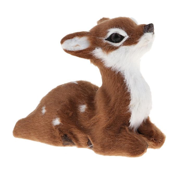 Simulation Christmas Elk Plush Reindeer Dark Brown Female Sitting