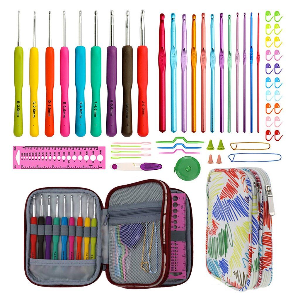 59PCS DIY Aluminum Crochet Hook Set